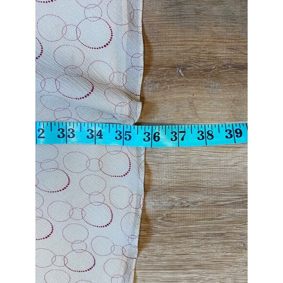 Y2K Ann Taylor Silk Beige & Red Circle Print Sleeveless Dress With Tie Waist Siz - Picture 6 of 7